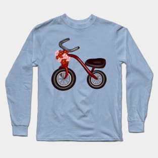 Tricycle with flower basket Long Sleeve T-Shirt